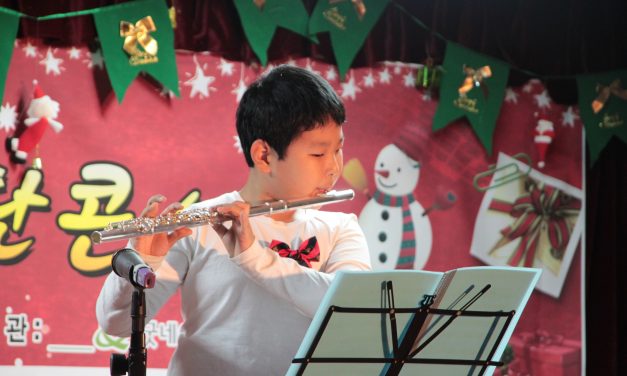 플룻으로 수줍은 꿈을 연주하는 소년, 하늘이